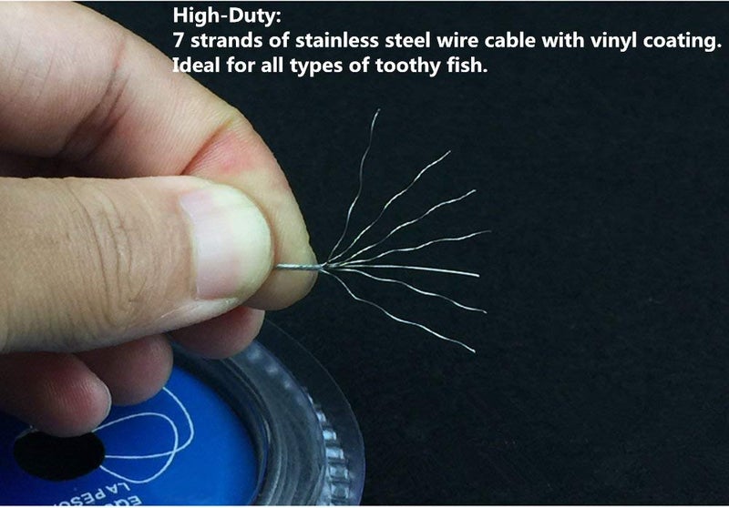Mimilure Wire Fishing Line Steel Leader: 50lb Test Knottable Fishing Leader Making for Saltwater Rigging - 32.8ft Nylon Coated 7 Strands Silver String Wire with 20pcs Sleeves - Image 3